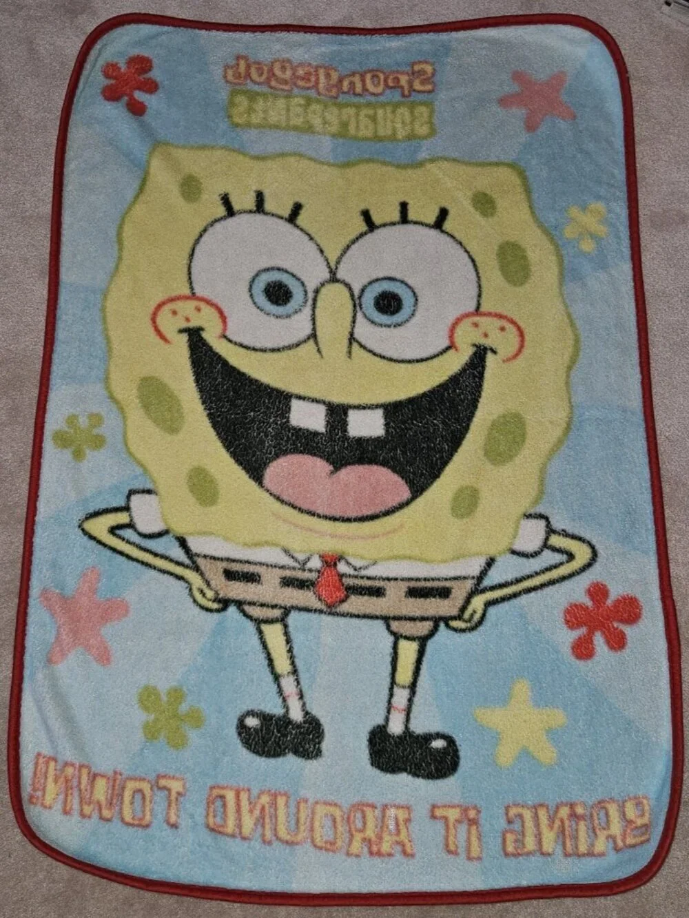 Nickelodeon Spongebob Squarepants Blanket Throw 29x43 Bring It Around Town
